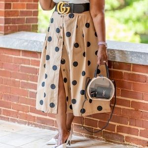 Who what wear tan & black skirt and blouse SET